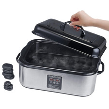 Master Massage 18 Quart LED Hot Stone Warmer with Digital Display Stainless Ste
