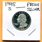 Gem 1995-S Proof Cameo Silver Washington Quarter - Free Shipping