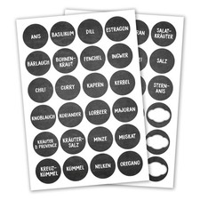 Lot de 24 étiquettes autocollantes rondes à épices  Idéal pour les étagères à...