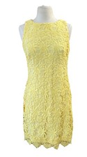 LAUREN Ralph Lauren Lace Sleeveless Dress Sz 6 Yellow Crocheted Wedding Guest