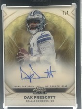 Marketplace image: Dak Prescott Superfractor Ivory Autograph 1/1 Topps Chrome Black