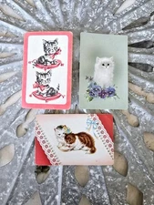 Vintage Midcentury Kitty Cat Playing Cards, Kitten Swap Cards, Trade Cards