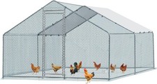 13 10 FT Large Metal Chicken House Poultry Habitat Cage with Waterproof Cover