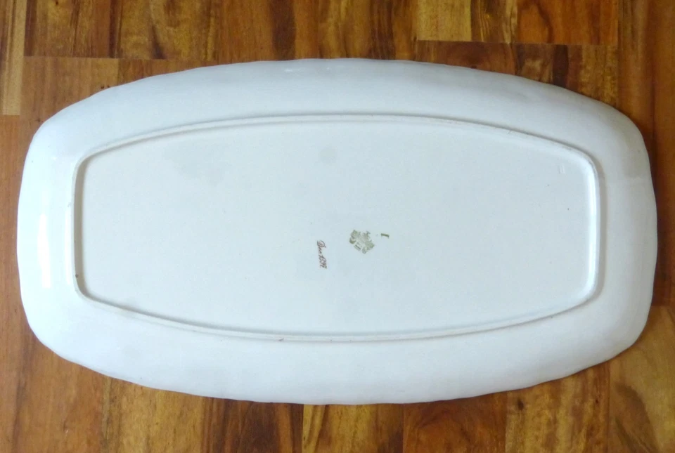 WÄCHTERSBACH GROSSE FISCHPLATTE UM 1900 JUGENDSTIL DEKOR NR. 1397  L 61 CM - Bild 4 von 4