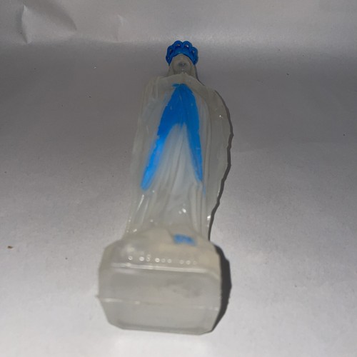 Holy Water Bottle Virgin Mary Souvenir De Lourdes plastic blue lid & Contents - Picture 9 of 10