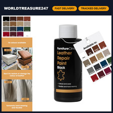 Leather Repair Paint - Black Color Finish for Furniture, Car Seats, Jackets