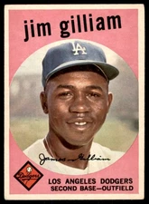 1959 Topps #306 JIM GILLIAM  Los Angeles Dodgers  VG/EX