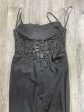 Idra Lace Corset Satin Wrap Formal Dress