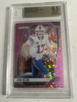 2024 Panini Prizm Prisms No Huddle Pink #28 Josh Allen 8/25 Beckett 9.5 Pop 1