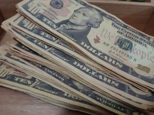 High Quality AGED Mirror Money Props/ FAKE 10 BILLS x 25