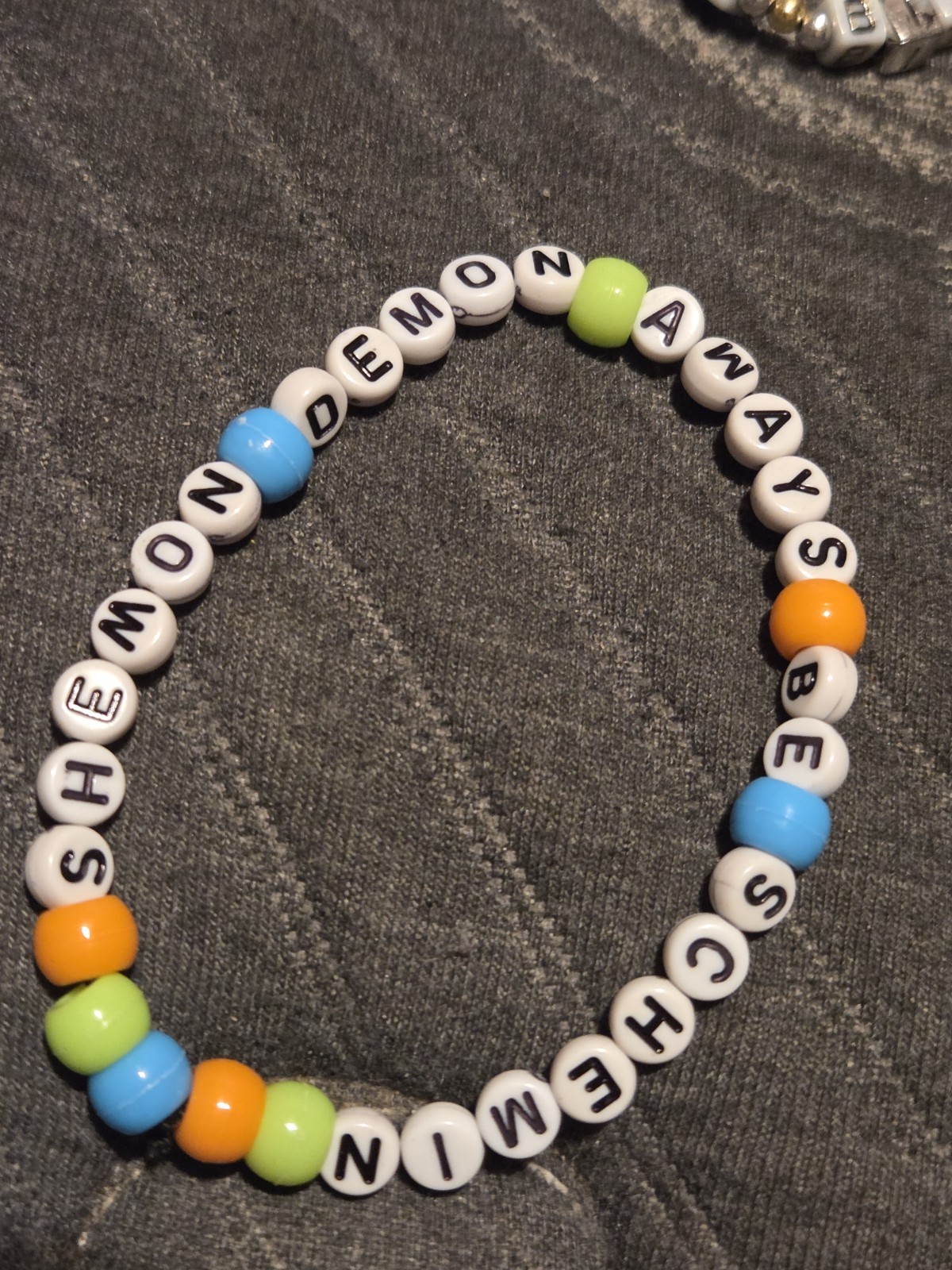 Multicolor Plastic Beaded Stretch Bracelet. Haunted Hotel