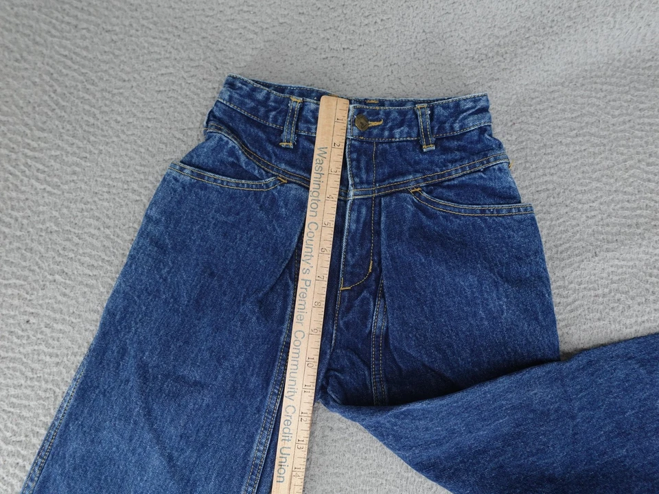 Vintage Guess Jeans Girls 8 Blue High Rise Tapered Leg Denim Made USA 80s 90s - Image 3 of 4