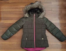Michael Kors Hooded Fur Trim Quilted Puffer Jacket Parka Junior Girls Size 10/12