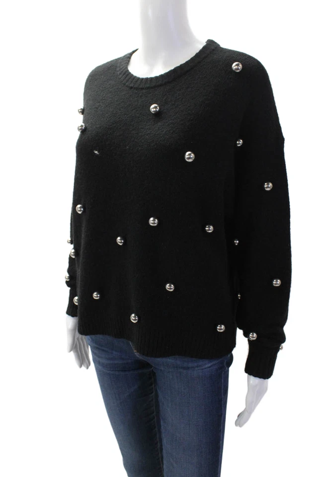 Alice + Olivia Women Pullover Sweater Black Crew Neck Long Sleeve Size S - Image 2 of 4