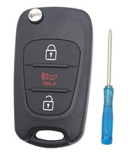 Folding Flip Replacement Key Fob Cover fit for 2010-2013 Kia Soul 2012 Black