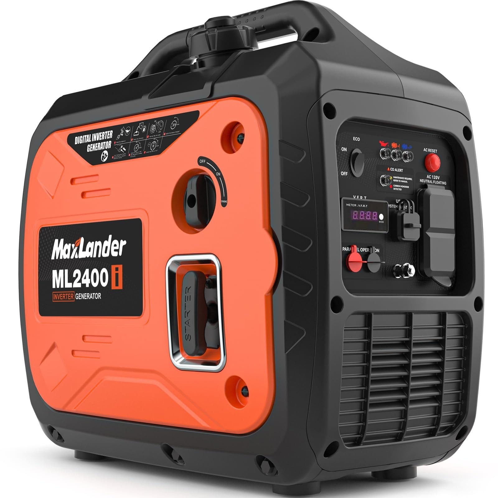 2400-Watt Portable Inverter Generators, 120V Quiet Outdoor G