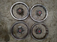 1987 87 91 Ford F150 Truck Bronco Redline Trim Rings and Center Caps Set 1991