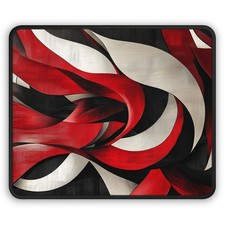 Flowing Ribbons Mouse Pad  Colorful Abstract Art  Creative Desk Gift