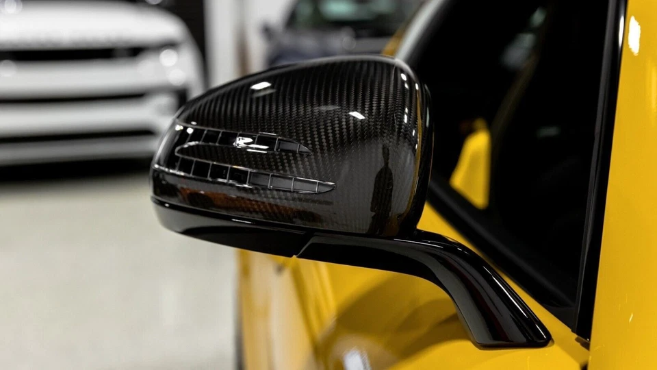 Tapas de cubierta de espejo retrovisor lateral de fibra de carbono real para Mercedes Benz SLK SLC SLS SL AMG GT Foto 4 de 4