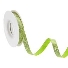 3/8" x 10 Yards Sparkle Ribbons, Gift Wrapping Crafts Cut Edge Ribbon, Lime