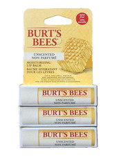 Image of 3x Burt’s Bees Unscented Moisturising Lip Balm 4.25g x3