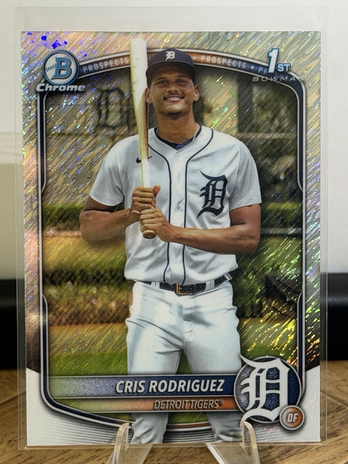 Cris Rodriguez 2025 Bowman Chrome Shimmer Refractor 1st Bowman Detroit Tigers