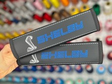 Custom Whiteblue Embroidery Seat Belt Cover Shoulder Pads For Shelby Cobra