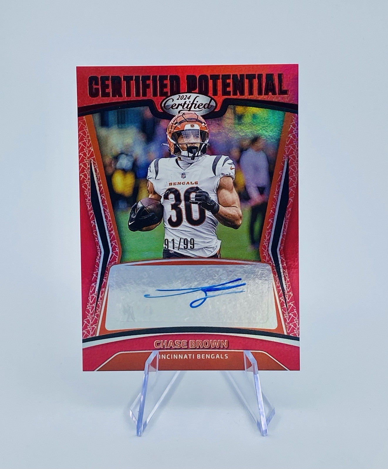 2024 Panini Certified - Chase Brown Auto #CPS-CHN Red Mirror /99 (AU) Bengals