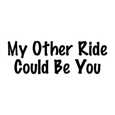 My Other Ride Could Be You Decal Sticker Black Die Cut Vinyl