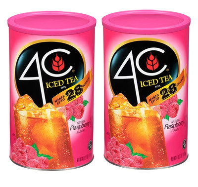 4C Raspberry Iced Tea Mix, 66.1 oz, 1 Ct (2-Pack)