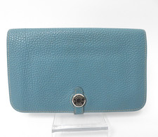 Authentic Hermes Leather Dogon Bifold Long Wallet F#47821