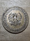 Poland 5 Zlotys coin, 1976. Y# 81.1, brass. The White Eagle coat of arms. — photo 1