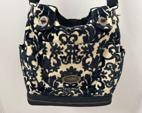 Cake by Petunia Pickle Embossed Black Velvet Diaper Bag Large