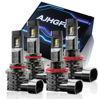 AJHGFOW 9005 H11 Combo LED Headlight High/Low 120W 80000LM 6000K Beam Bulbs Kit