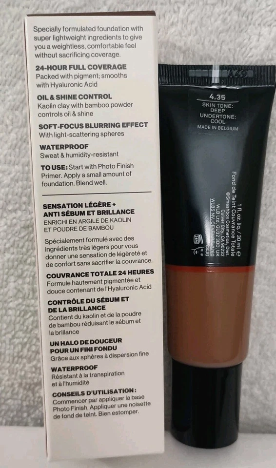 Smashbox Studio Skin Full Coverage 24 Hour Foundation 4.35 Deep Cool 1 Ounce - Image 2 of 4