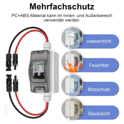 DC Trennschalter Solar PV Umschalter Ausschalter Freischalter 2-polig