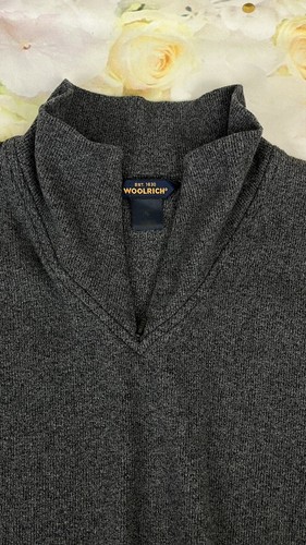 Woolrich Sweater Top Womens LARGE 1/4 Zip CHARCOAL BLACK 7675 Mock Neck - 第 1/10 張圖片
