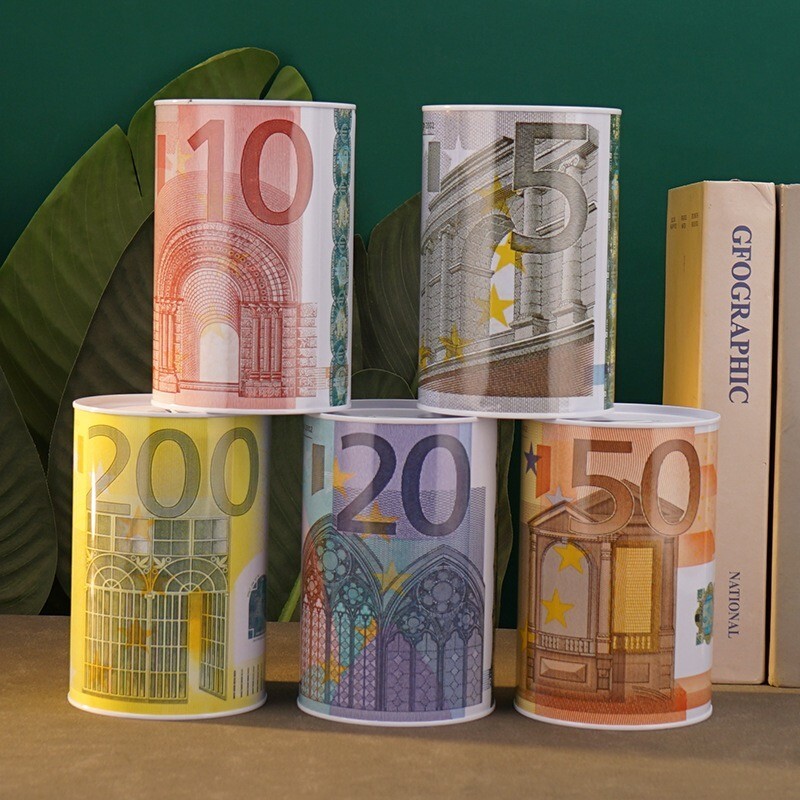 Tin Money Piggy Bank Savings Coin Jar Box Saver Great ForKids Sealing