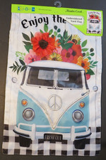 New Enjoy the Ride VW Bus Volkswagen Yard Flag Decore 11.5" x 18"