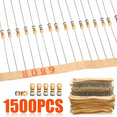 1500pcs 1 Ohm ~ 10m Ohm 1/4w 75 Werte Carbon Film Widerstände Sortiment Kit 5% Y