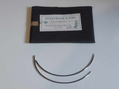 Pack original vintage aiguilles rembourrées aiguilles à coudre courbées avec 25 7 cm, bent sewin - Photo 1 sur 8