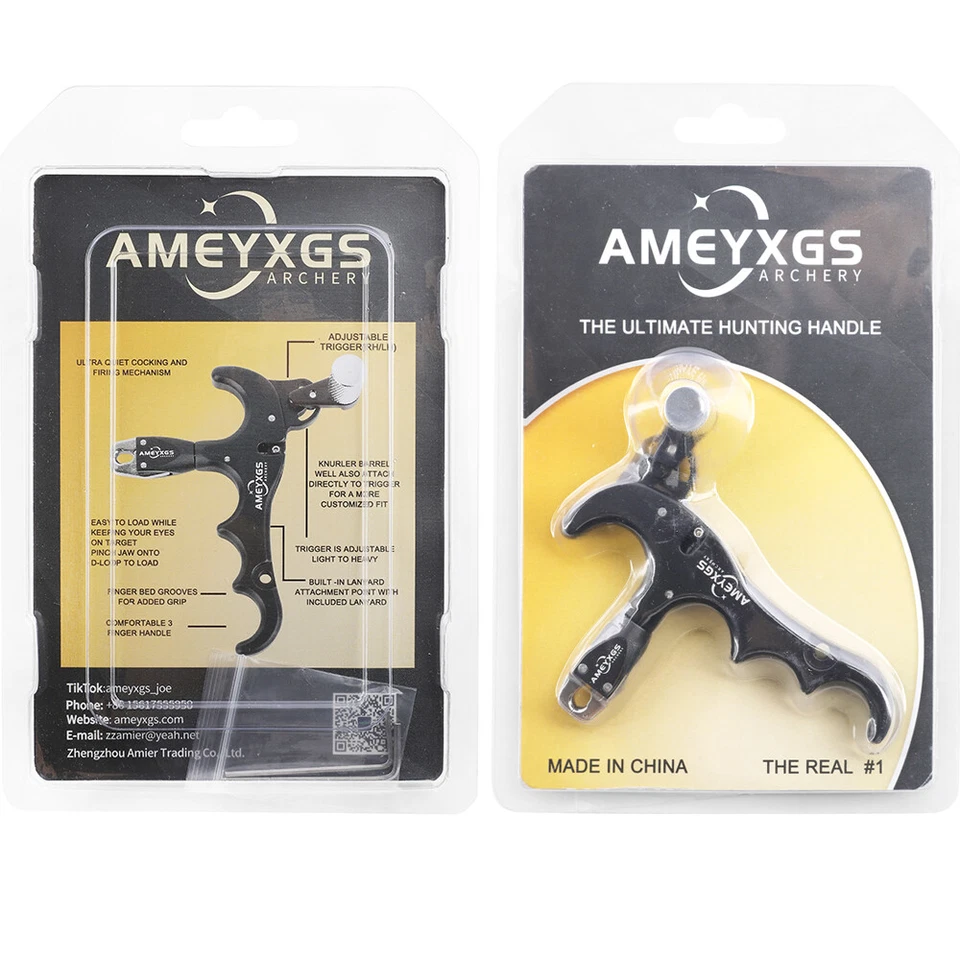 Compound Bow Release Aids 4 Finger Thumb Trigger D Loop Ring Arrow Hunting RH LH - Image 2 of 4