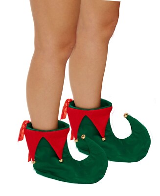 Elf Adult Pixie Shoes Boot Covers Xmas Festive Fancy Dress