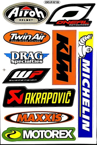 5 Sheets Motorcycle Car ATV Bike Motor Sport Racing Stickers Helmet Decal SM08 - Picture 3 of 6