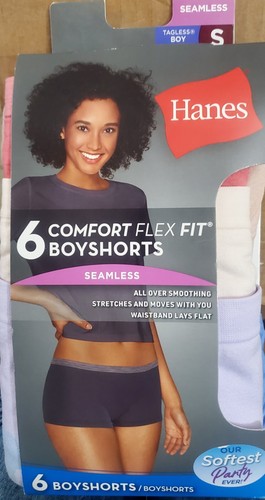 Hanes Women's Boyshorts Panty Size SMALL/5 Comfort Flex Fit Seamless (Pack of 6) - Picture 5 of 8