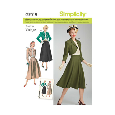 Simplicity Schnitt Nr 8462.U5 Vintage Kostüm Gr. 42 - 50