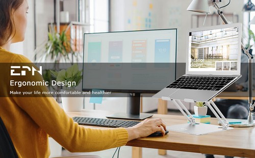 Stojak na laptopa Ergonomiczny przenośny podnośnik do laptopa Regulowana wysokość Uchwyt na laptopa - Zdjęcie 12 z 33