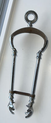Vintage Metal Ice Cube Tongs Bird Claw Feet With Latch Finial On Top