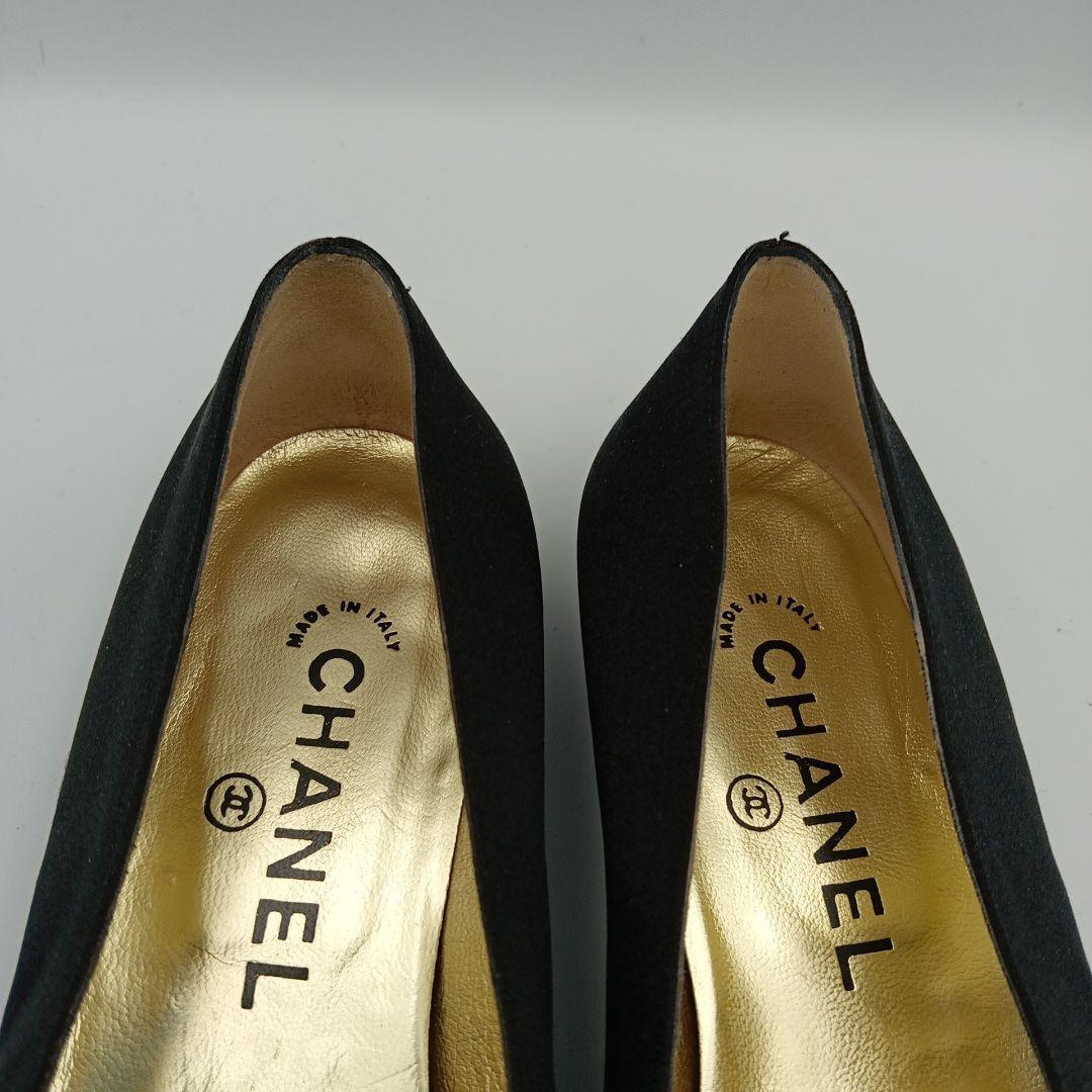 Chanel Flat Shoes Low Heel Black Fabric Size 35.5 US About5.5 For Women thumbnail 9