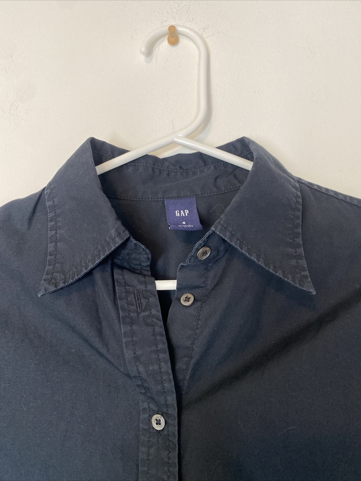 Gap black button front shirt wardrobe basic women… - image 4